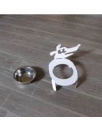 Dog bowl holder white