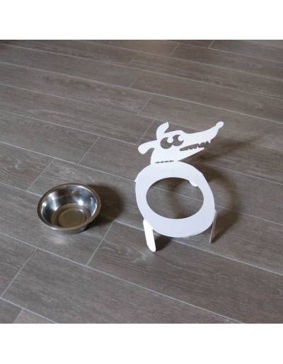 Dog bowl holder white