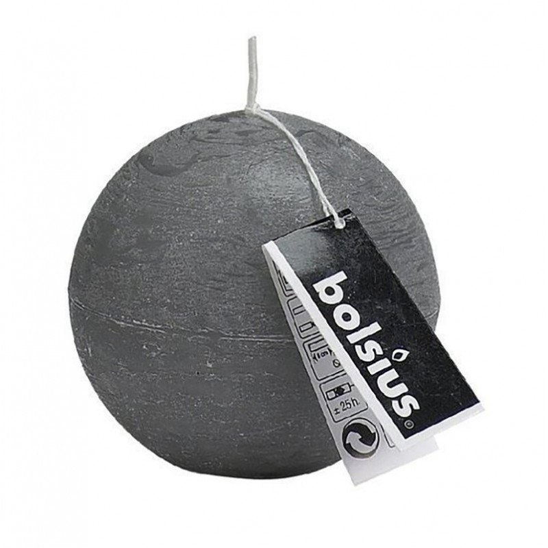 Grey ball candle 80 mm