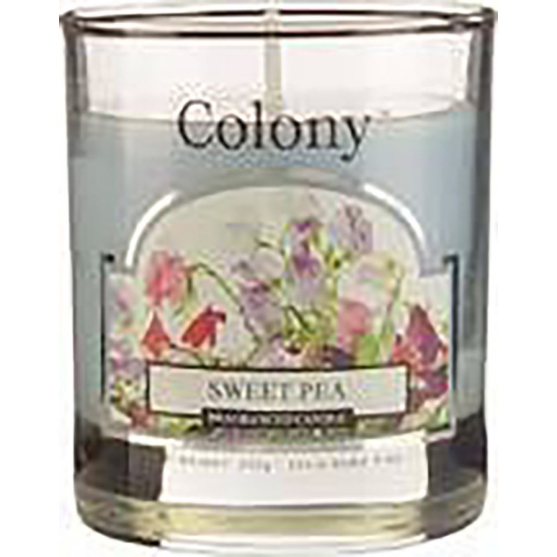 Colony candle in small sweet pea glass
