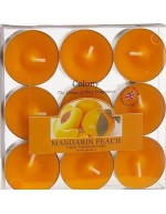 Kolonie-Box mit 9 Mandarine Teelichter und Pfirsich