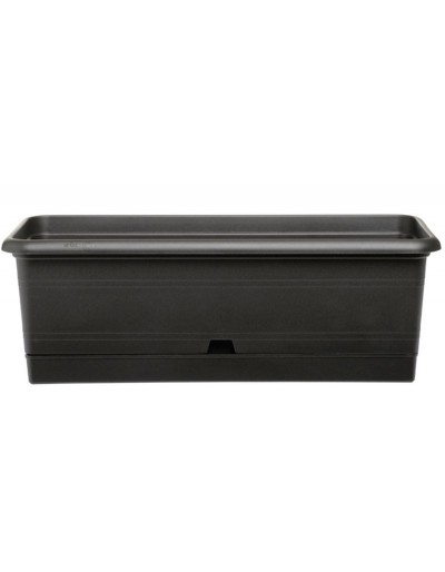 Windowbox in plastic with saucer 82 cm Dark Grey