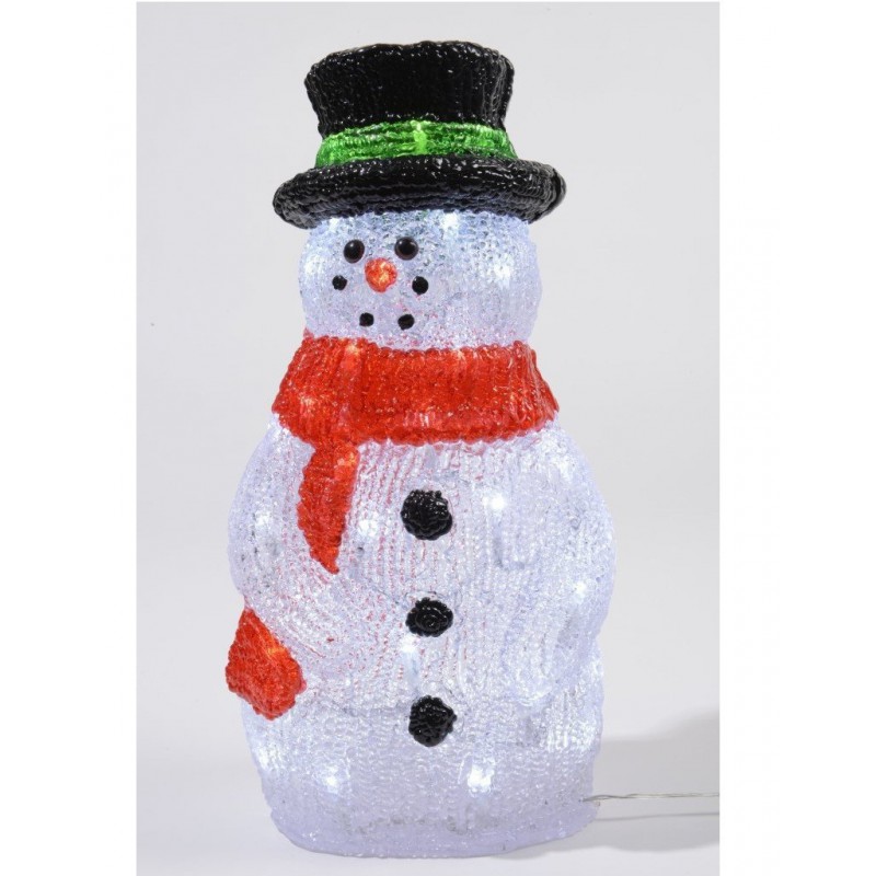 Outdoor white LED snowman