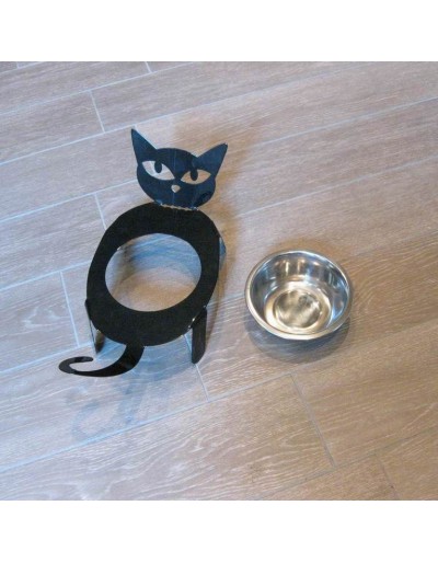 Cat bowl holder black