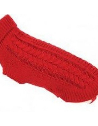 Sweter z warkoczami TWIST czerwony 35 cm