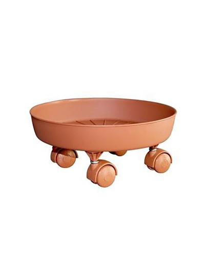 Plastic saucer with wheels