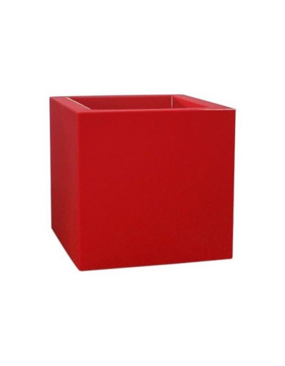 VASE KUBE GLOSS 50 cm WITH RUOTE RED ORIE