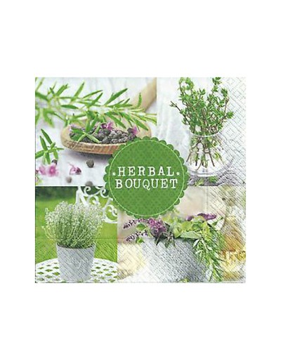 Designer paper napkins herbal bouquet herbs