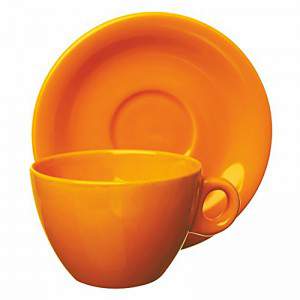 Excelsa Tea Cup With Trendy Saucer Orange