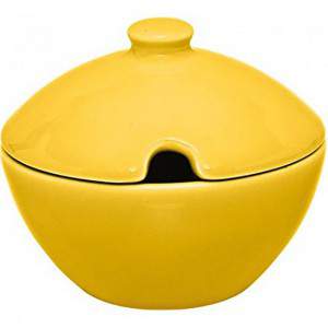 Excelsa cheese yellow ceramic sugar bowl
