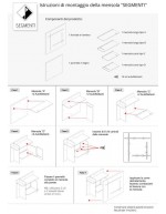 Biały regał modułowy z czarnymi półkami