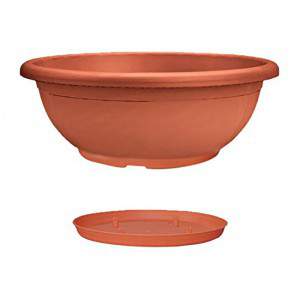 Ciotola Naxos con sottovaso diametro 40 cm TERRACOTTA