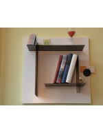Modular bookshelf white with black shelves