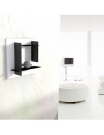 Modular bookshelf white with black shelves