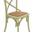 Chaise en bois croix couleur gris verdâtre
