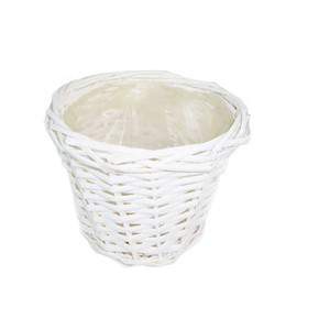 White cachepot basket