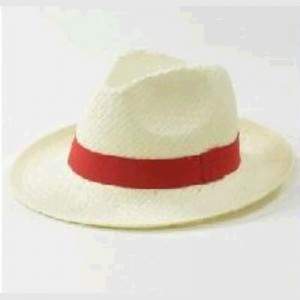 Biały kapelusz z czerwonym rondem
