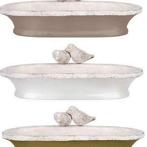 Baño de aves ovalado de cerámica
