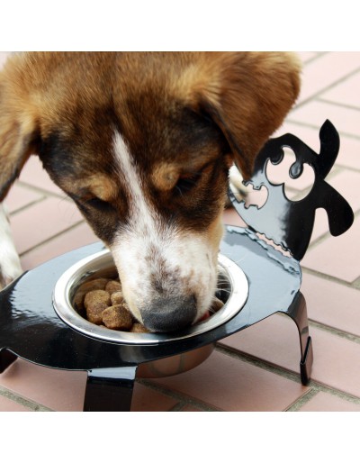 Dog bowl holder black