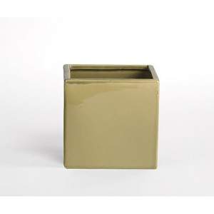 Vaso de cubo verde D&M Brilhante polido 14cm