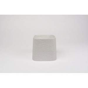 D&M Vaso faddy cerâmica branca 24 cm