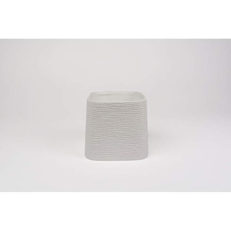 D&M Vaso faddy cerâmica branca 24 cm