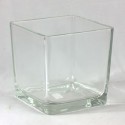 Jarrón de cubo de vidrio
