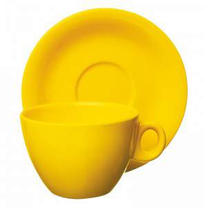 Excelsa Tea Cup With Saucer Trendy Yellow Home Accessories