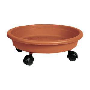 Soucoupe avec roues diamètre 32cm TERRACOTTA