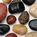 Natural smooth black stones.
