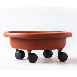 Saucer with wheels diameter 28cm TERRACOTTA