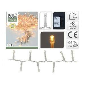 1500 LED BIANCO CALDO, CAVO 30MT 2CM DISTANZA BULBI, CON GIOCO LUCE