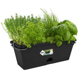 Elho Green Basics Trough Mini Allin1 30 - Planter - Leaf Green - Outdoor & Balcony - L 30.2 x W 19.5 x H 15.6 cm