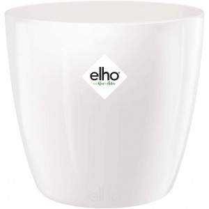 Elho Brussels Diamond Round 30 - Pot de fleurs - Perle d'huître - Intérieur - Ø 29,4 x H 27, 30 CM