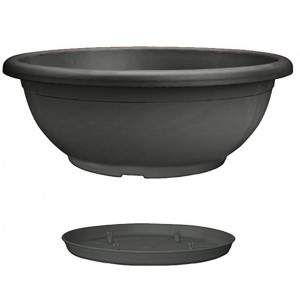 Naxos bowl with integrated anthracite saucer