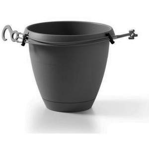 FLOW round hanging pot with integrated saucer