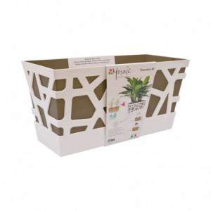Mosaic Flowerbox Idel 40 White / Taupe Vase