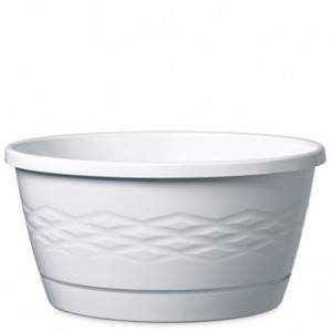 New Alfa Grass Vase 32 cm. White with saucer