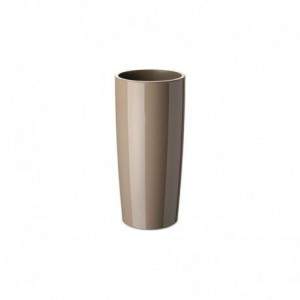 Glossy Musa Grass Vase 25 x 52 cm. Taupe with Basket
