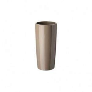 Vase Herbe Musa Brillant 25 x 52 cm. Taupe avec panier