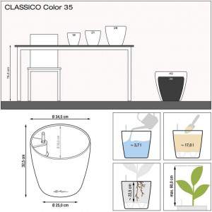 LECHUZA CLASSICO Color 35, Muskat, Hochwertiger Kunststoff, Inkl. Bewässerungssystem, Für Innen- und Außenbereich, 13223