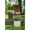LECHUZA &quot;CUBE Cottage 30&quot; Pflanzgefäß mit Erd-Bewässerungs-System, Blanc, 30 x 30 x 30 cm