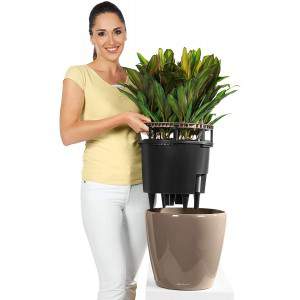 Lechuza 16060 CLASSICO Premium LS 35 Fodera per piante rimovibile con telaio della maniglia brevettato, bianco lucido, plastica 
