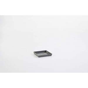 Ashortwalk ECOPOTS - Quadratischer Untersetzer aus recyceltem Kunststoff, Länge 28 cm x Höhe 3 cm, Farbe: grau
