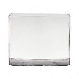 Florero rectangular de vidrio 25X18 H20