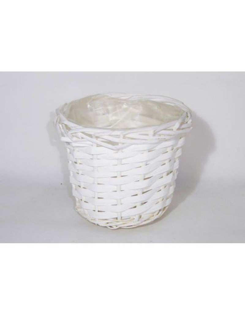 White Wicker Basket Ø18 cm