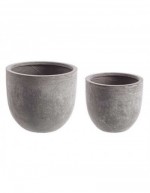 Low Gray Concrete Vase Small