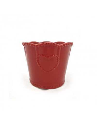 Schäbige Vase H13 cm Rot