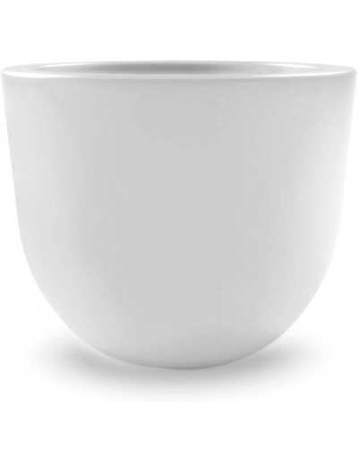 Vaso redondo de resina "Eggy" 35 cm. Branco