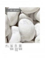 Weiße Carrara-Kiesel 40-60 mm